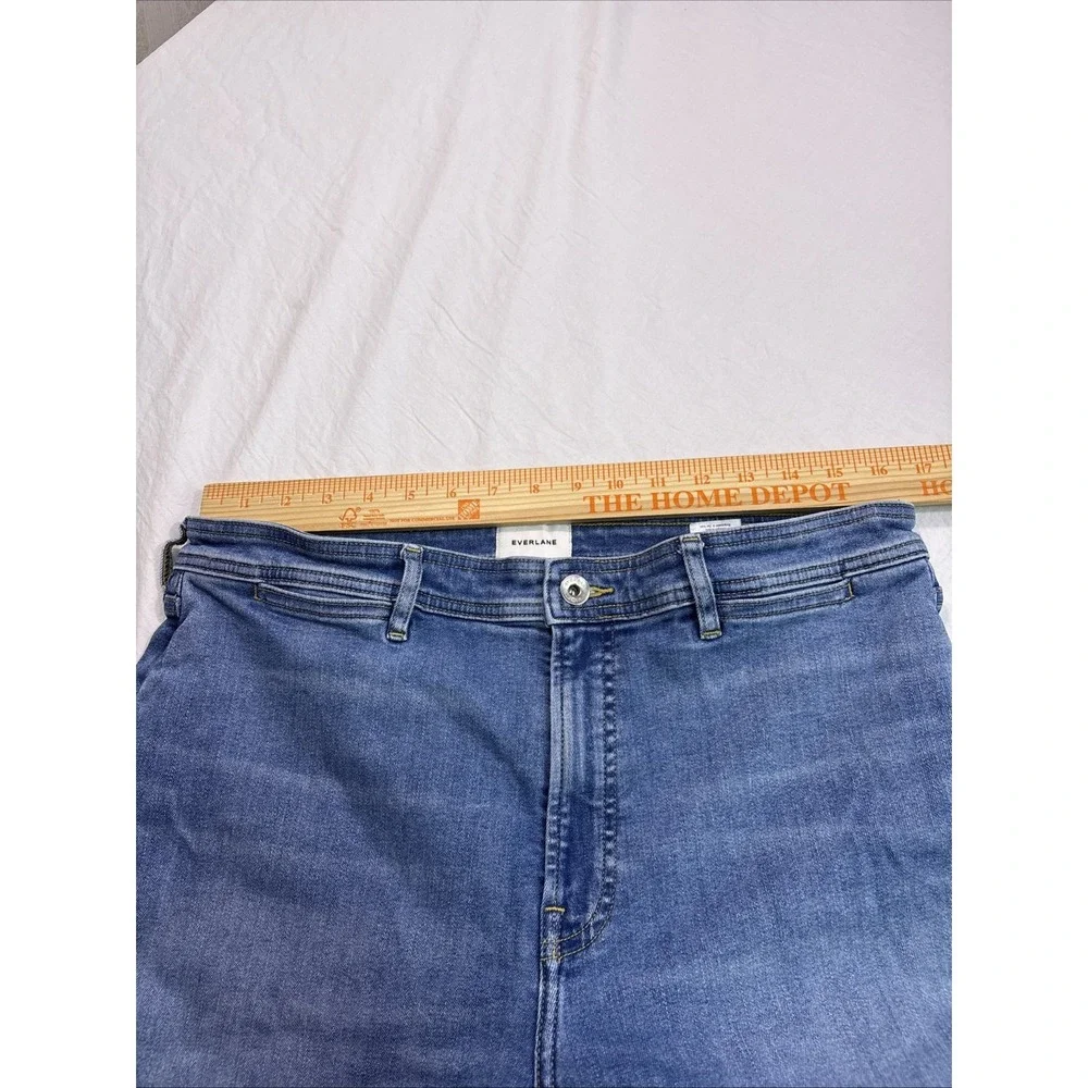 Everlane Jeans Womens 32R Medium Wash  High Rise Wide Leg Relaxed PANTS BOHO Y2K